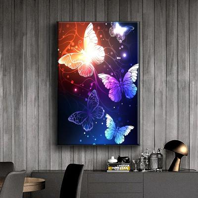 5D DIY pictură cu diamant Fluture strălucitor Kit punct de cruce Mozaic Broderie cu diamant Trandafir complet rotund/burghiu pătrat Decor pentru casa