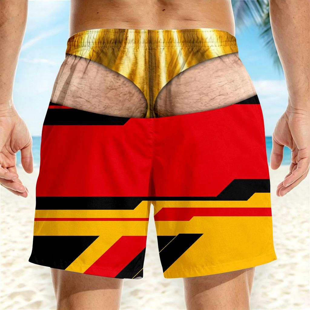 Men's Funny Novelty Beach Shorts Casual Summer Swim Trunks for Vacation