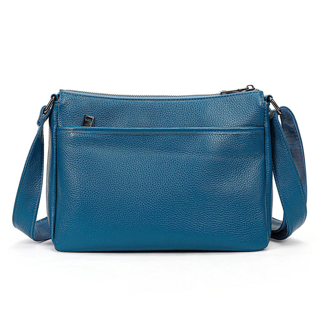 Geantă de damă din piele naturală la modă, de mare capacitate, cu mai multe straturi, geantă de umăr simplu, piele de vacă strat superior, geantă crossbody de mare capacitate