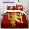 Man Utd Bedding Quilt Set Quilt Cover Pillowcase Home Decoration Birthday Gift (1 * Duvet Cover + 2 * Pillowcase, Without Core)