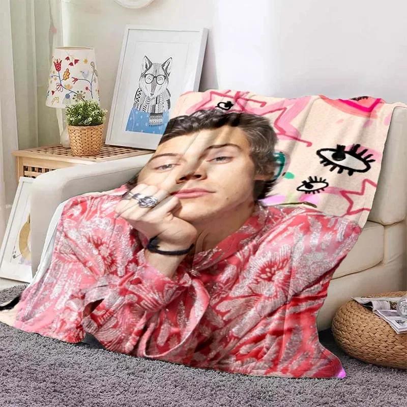 

Harrystyles фланелевое мягкое одеяло, теплые одеяла в стиле ретро для кроватей, спальни, гостиной, дивана, одеяло для путешествий, одеяло для пикника 75x90cm