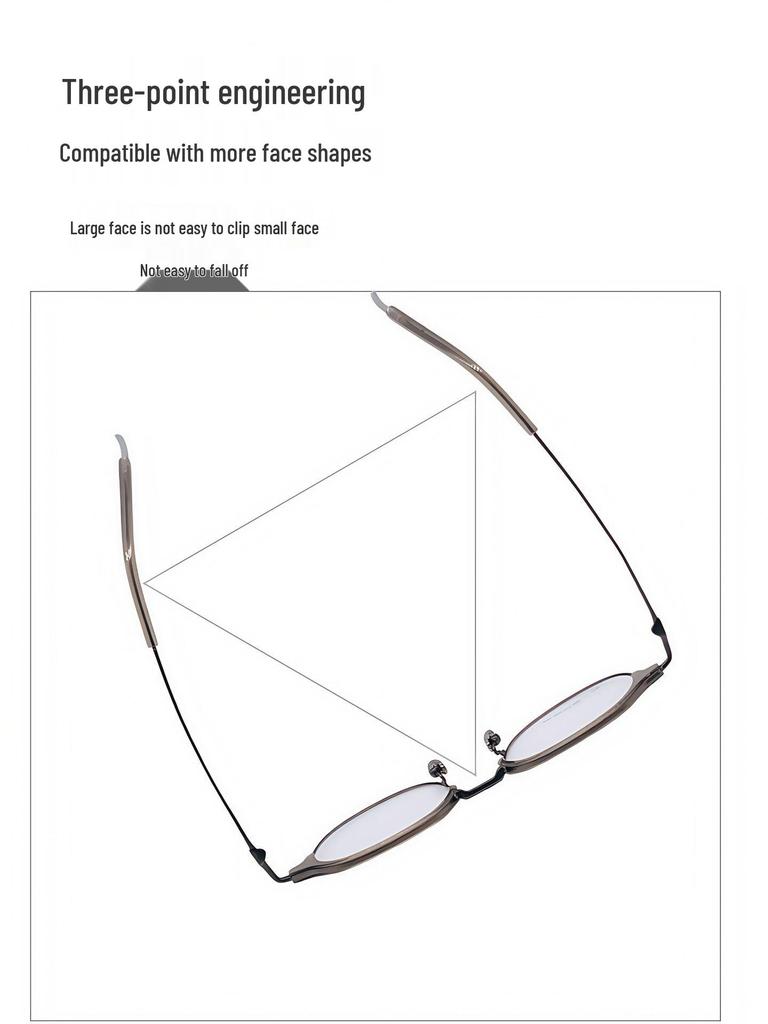 Unisex Full Frame Pure Titanium Eyeglasses with Acetate Oval Eyebrow Line
