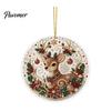 Office Holiday Decorations Christmas Acrylic Hanging Ornament, 2D Flat Double Side Printed Ornaments Santa Snowman Pendant for Tree Window,