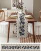 Halloween Goth Style Skulls Flowers Linen Table Runner Dresser Scarves Farmhouse Kitchen Dining Table Runner Party Decorations