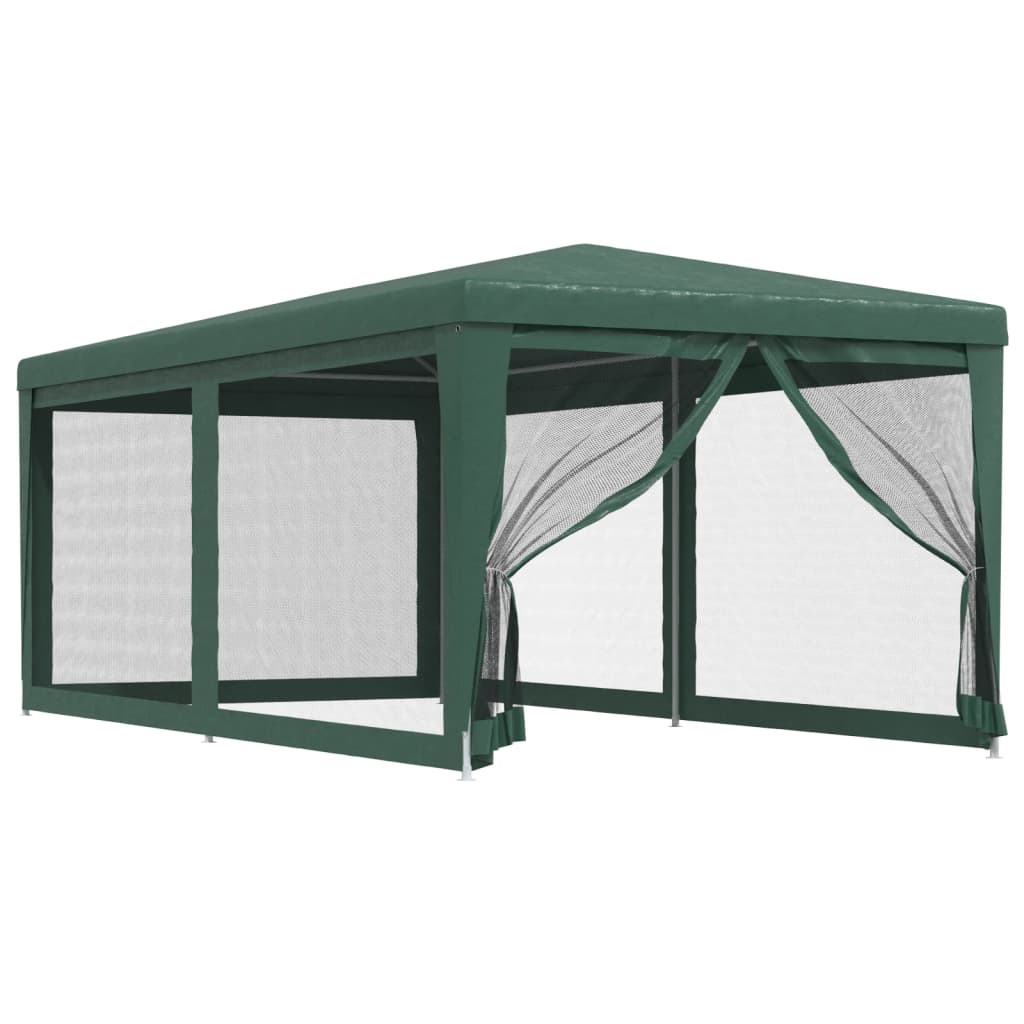 Vidaxl Namiot Imprezowy Z 6 Ściankami Z Siatki, Zielony, 3X6 M, Hdpe