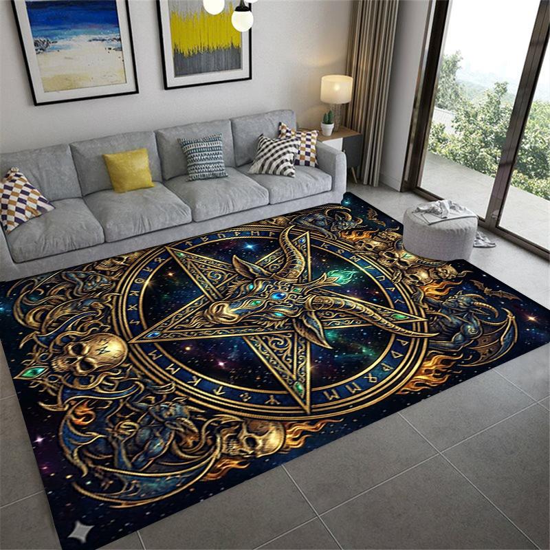 2025 New Satan's Pentagram Carpet Rug for Living Room Bedroom Home Sofa Decoration,Kids play Non-slip Floor Mat138
