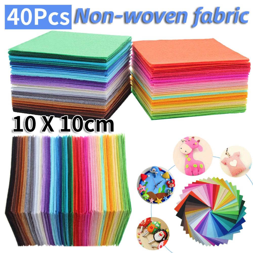 40 pezzi/set Tessuto Non Tessuto in Feltro Tessuto in Poliestere Feltro Bundle Fai da Te per Cucire Bambola Artigianato Fatto a Mano Spesso Colorato Decorazione per la Casa