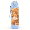 1 Stück Süßer Brauner Teddybär Cartoon-Druck 750ml Tragbare Sport-Wasserflasche Auslaufsicher Fitnessstudio Outdoor Reise Trinkbecher