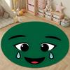 Folk Round Cat Multicolor Accent Rug, Non-Slip Floor Mat for Bedroom
