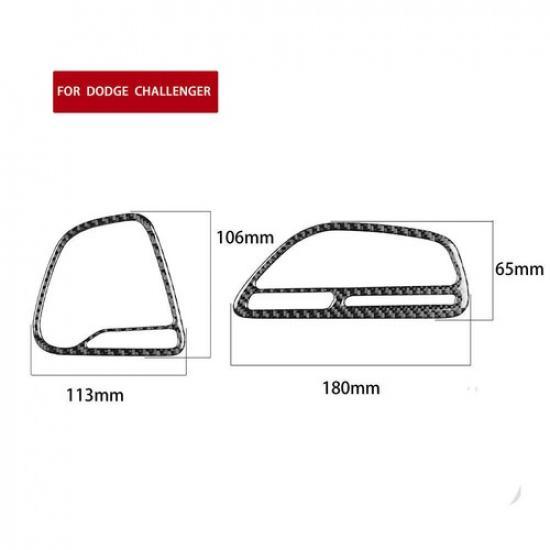 For Dodge Challenger Carbon Fiber Interior Dashboard Air Vent Outlet Cover Trim