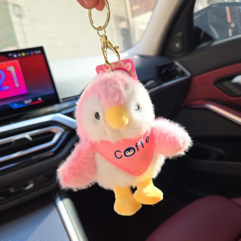 

Cartoon Cute Penguin Plush Dolls Toys Eychain Pendant Backpack Hanging Ornaments Gifts розовый