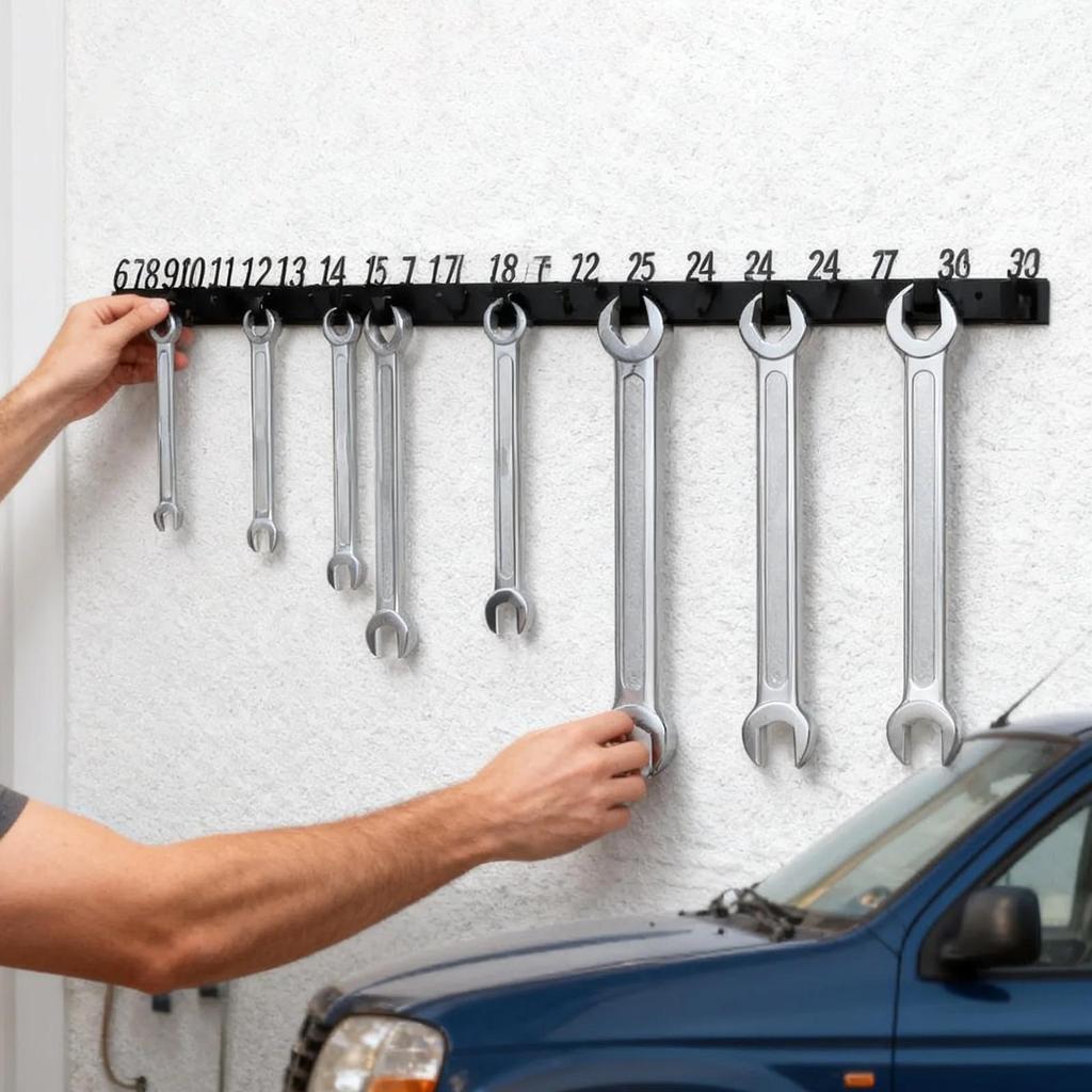 Wrench Rack Wrench Tool Holder Kitchen Utensil Hanger For Garage Shed Work Van Garden Shop Mechanic Yard Workshop
