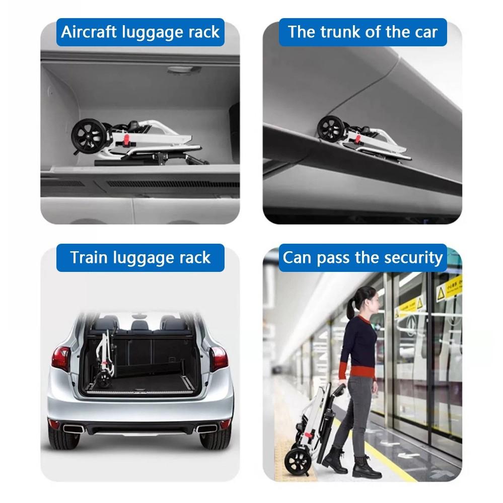 Outdoor Portable Wheel Chair Old People Hand Push Travel Trolly Foldable Wheelchair With Footrest Armrest Ultra Lightweight