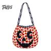 Kids Pumpkin Goodie Bags Halloween Trick‑or‑Treat Tote Bag, Ghost Face Candy Handbag, Party Favor Holders Reusable Bag for Costume Accessory