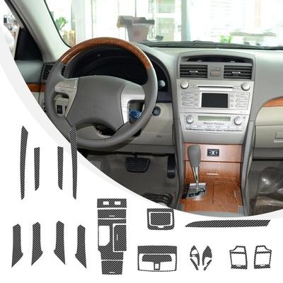 For Toyota For Camry 2006-2011 Carbon Fiber Black Car Interior Decor Trim Sticker Kit/set Replacement Car Part