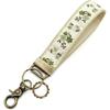Double Sided Embroidered Fabric Keychain Wrist Strap with Webbing Label Decorative Fabric Keyring Suitable for Travelers