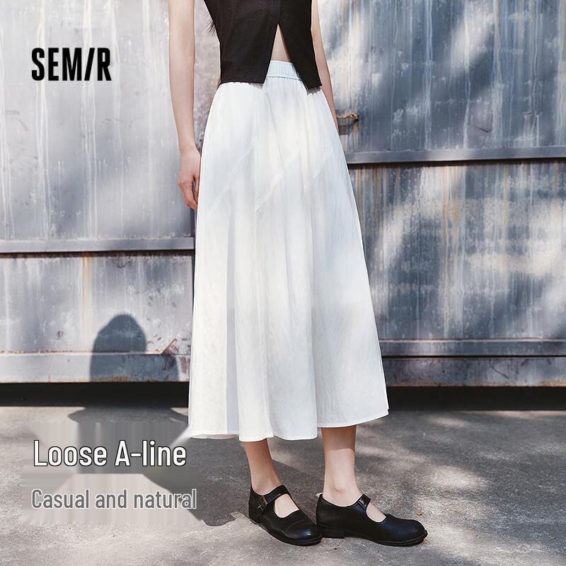 Semir Women s Solid A-Line Midi Skirt XL