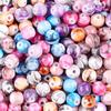 TX66 8mm/10mm 100pcs Retro Mixed Color Ink Wash Style Exquisite Round Beads Jewelry Making Acrylic Bead DIY Bracelet Accessory