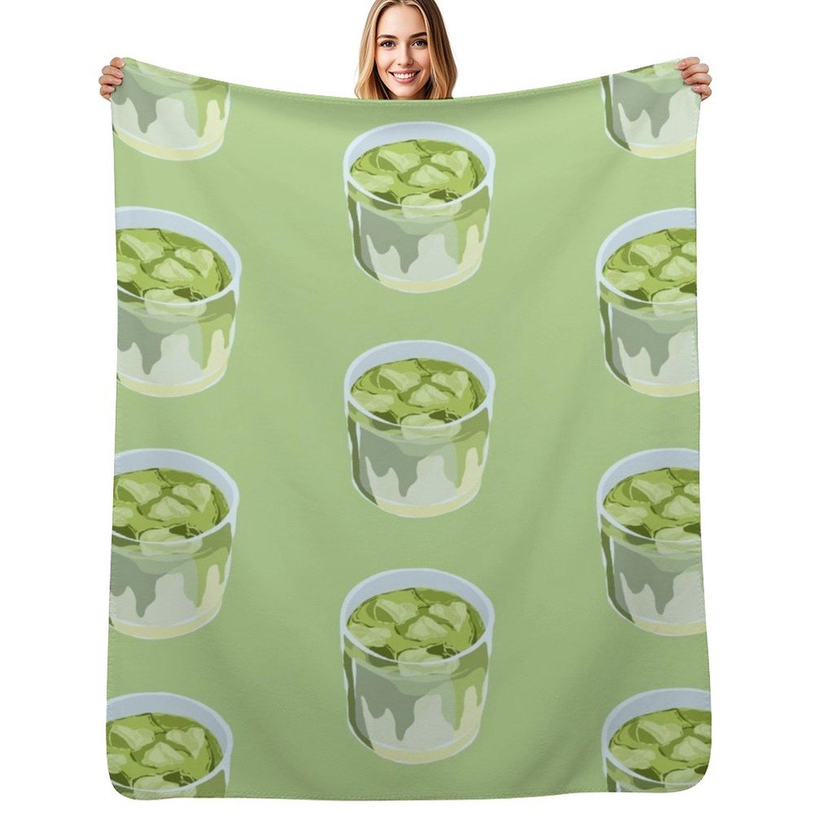 Exquisite Fashion Items Unisex White Iced Matcha Throw Blanket Luxurious Soft Fuzzy Blanket For Sofa Bed