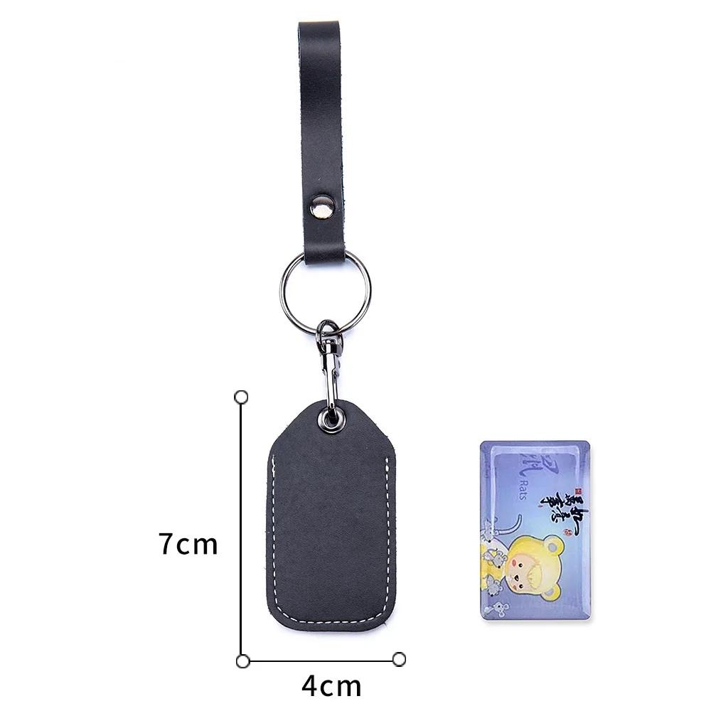 Customizable Leather Cover for Label Starline S96 and PIK Intercom Unisex IC Alarm Tag Mark Protective Case Car Keychain Holder