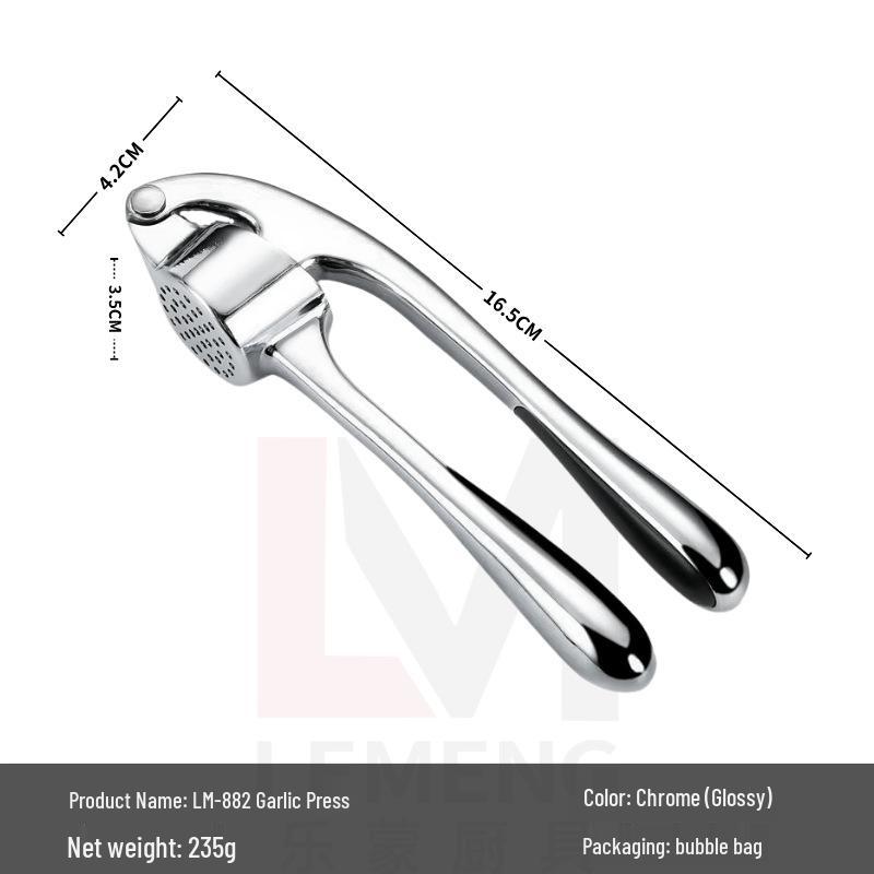Multifunctional Zinc Alloy Garlic Press & Mortar for Home Use