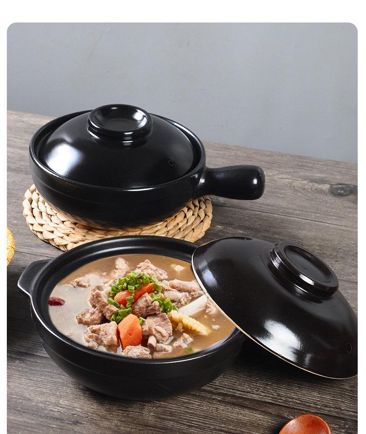High-Temperature Resistant Clay Pot with Handle for Claypot Rice & Noodles - Durable, No Crack, Small Commercial Sand Pot