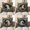 2D Elegant White Horse With Dragon Pillow Cover Pattern Cushion Cover Suitable For Sofa Bedroom Car Pillow Cover