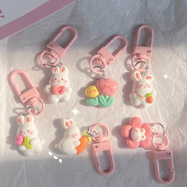 Miniature Rabbit Ornament Delicate Rabbit Keyring Pendant Cute Bag Decorations