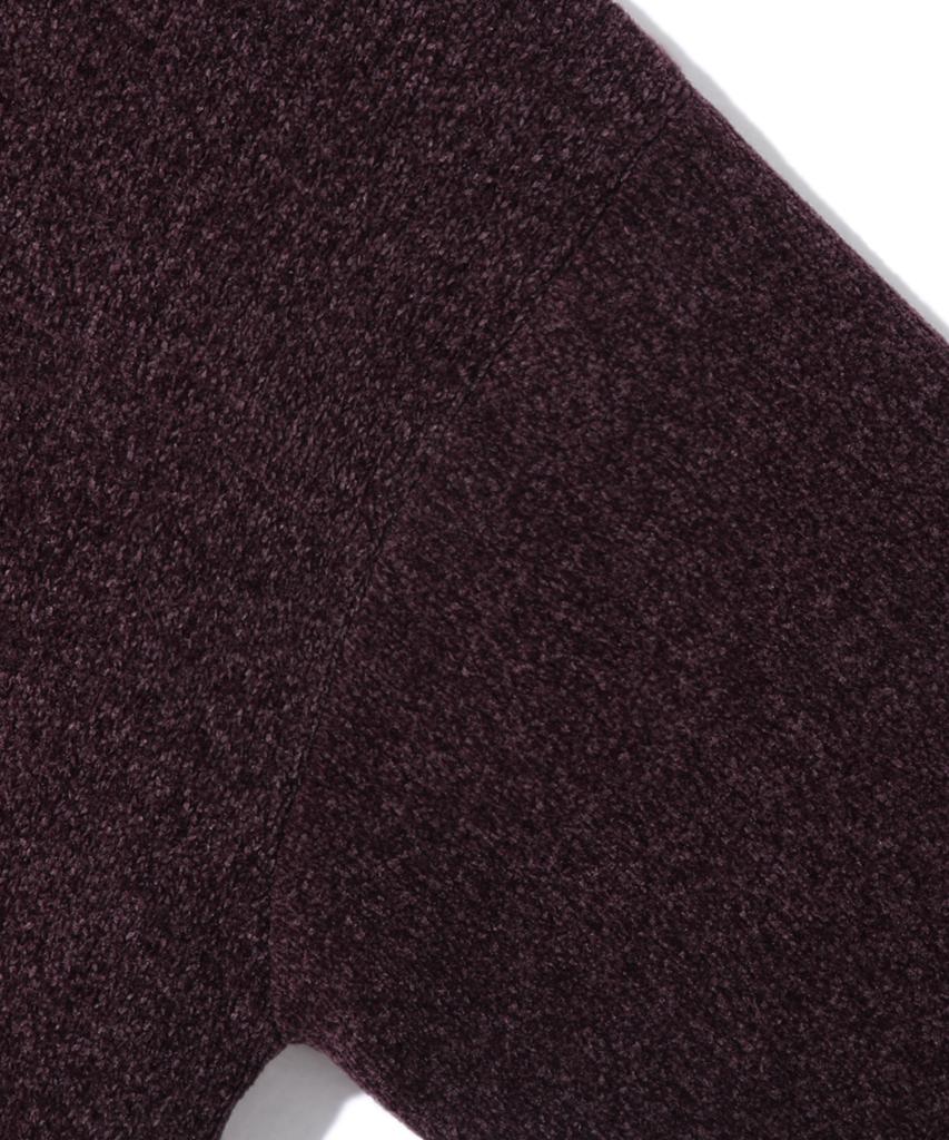 TRILLION Color Work Collar Zip-Up Knit Jacket [Purple Brown]