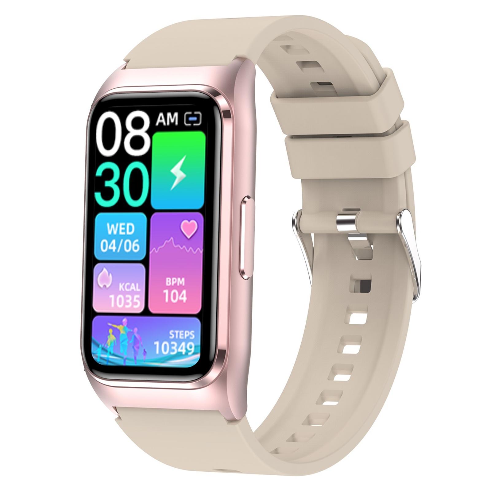 

TK75 1,47-дюймовый умный браслет, монитор сердечного ритма, кислорода в крови, температуры тела, фитнес-трекер Beige