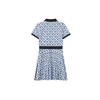 Fila All Over Sailboat Logo Letter Print Short Sleeve Dress Women Dresses White F11W021323F-WT