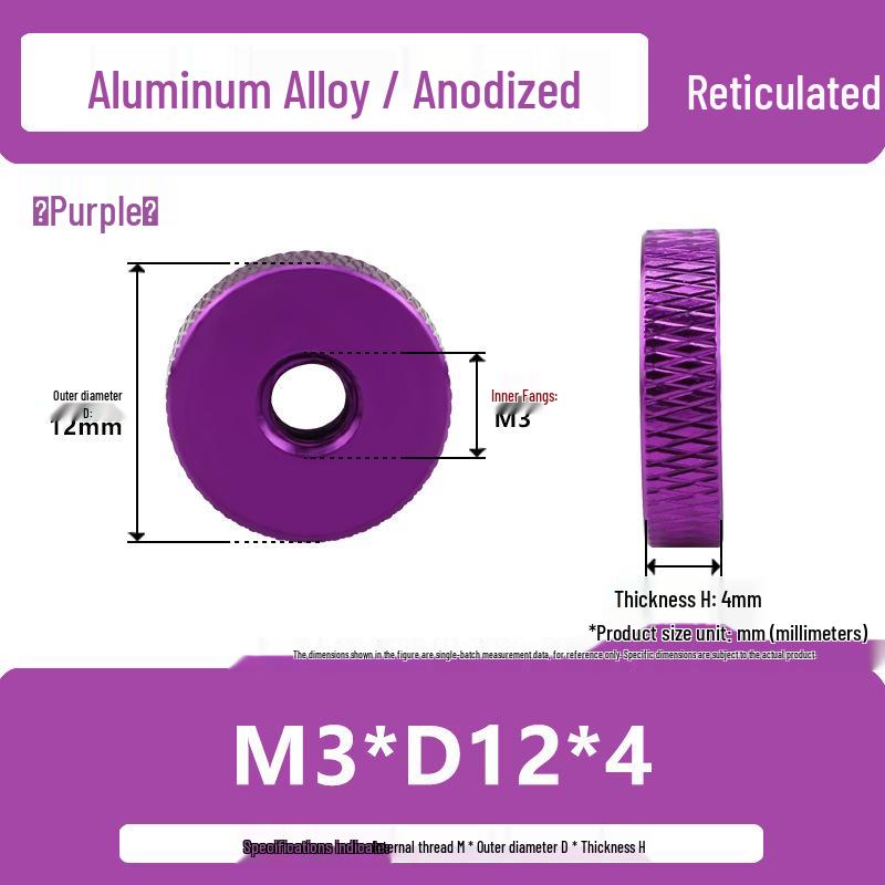 Aluminum Alloy Hand-Tightened Knurled Nut Adjustment Lock Gauge M3-M8