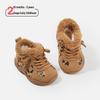 Infant Toddler Cotton Sports Shoes - Leopard Print, Velvet-Lined Casual Winter Footwear for Boys & Girls
