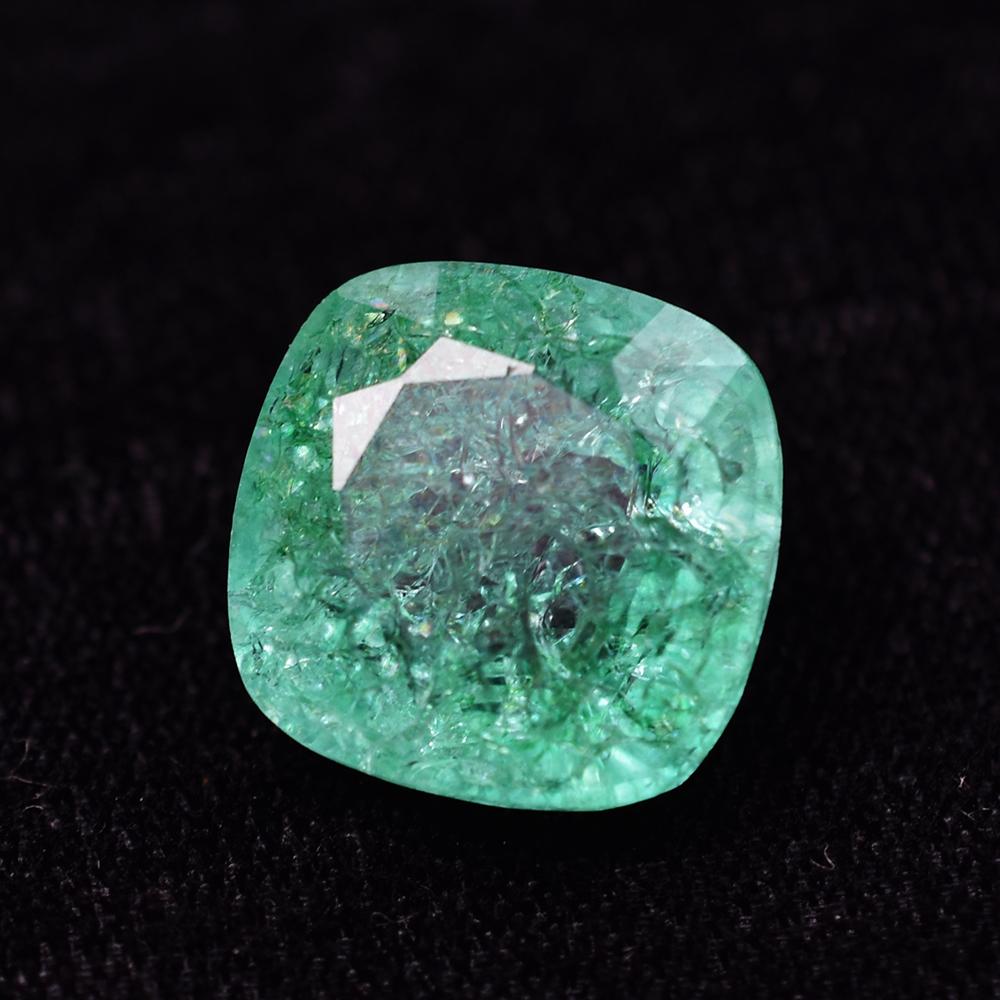 13.55 Ct Colombian Green Emerald Natural Square Cushion Cut Certified Gemstone