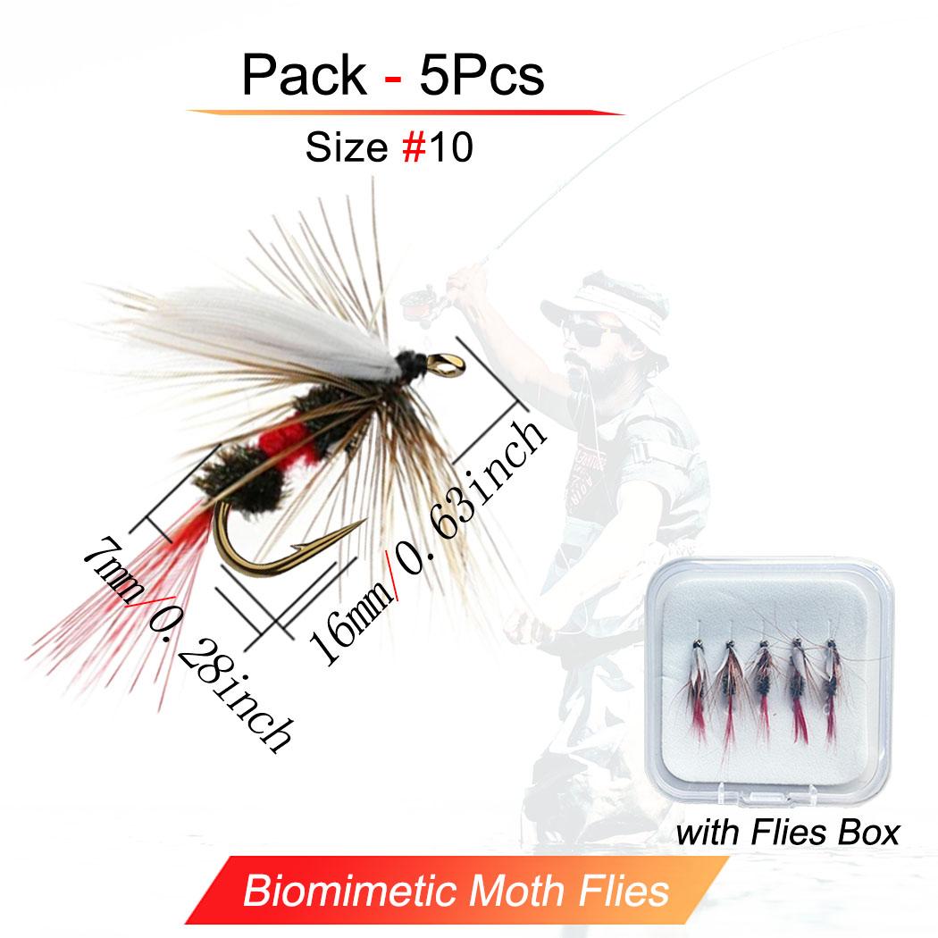

5/10 шт./кор. приманка для ловли нахлыстом Royal WulffFly Nymph, мокрые/сухие мушки, искусственные мушки для ловли форели/карпа, приманки 5Pcs/Box
