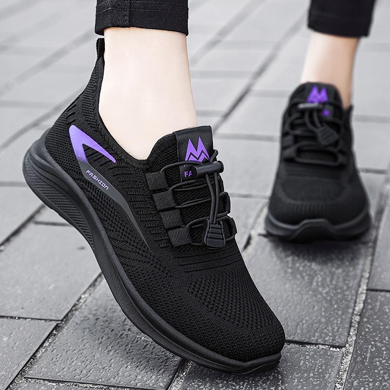 Women's Breathable Mesh Casual Sports Shoes, Solid Color Versatile Leisure Footwear.