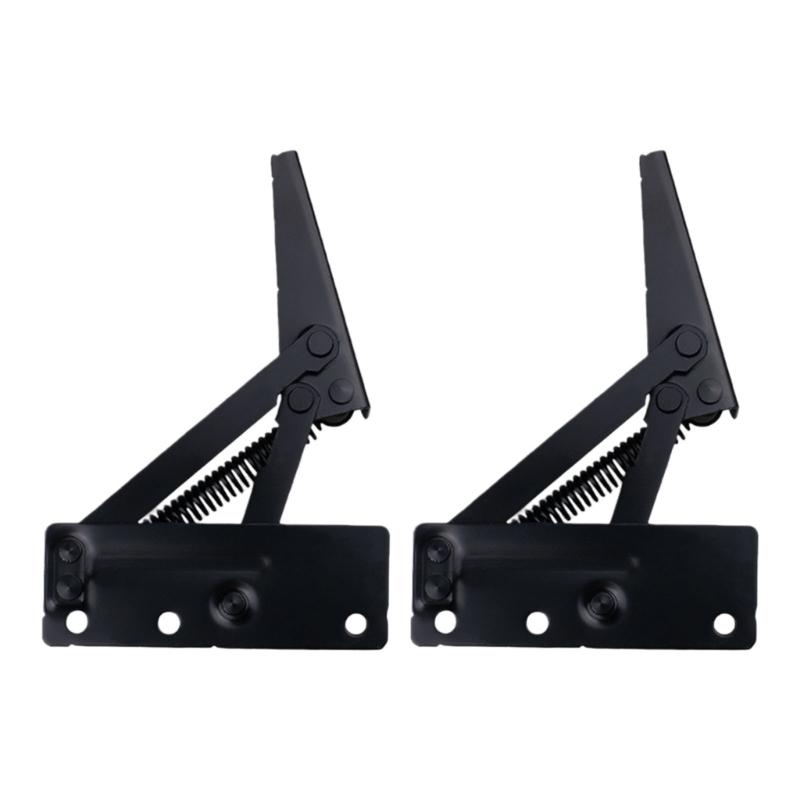 

2Pcs Furniture Storage Support Hinges 80 Degree Foldable Lifting Bracket with Spring Hinge Furniture Hardware Accessory