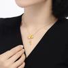 Elegant Gold-Plated Copper Lotus Necklace with Dual Lotus Seed Pendant for Women