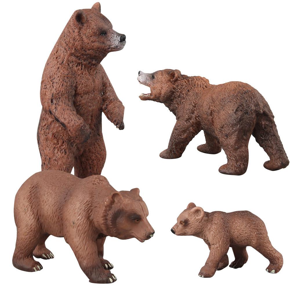 Wild Brown Bear Pvc Figurine Collection With Realistic Design For Young Children