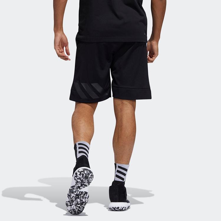 Adidas Harden Logo Straight Basketball Shorts with Quick-Dry Technology Men Shorts Black DZ0597