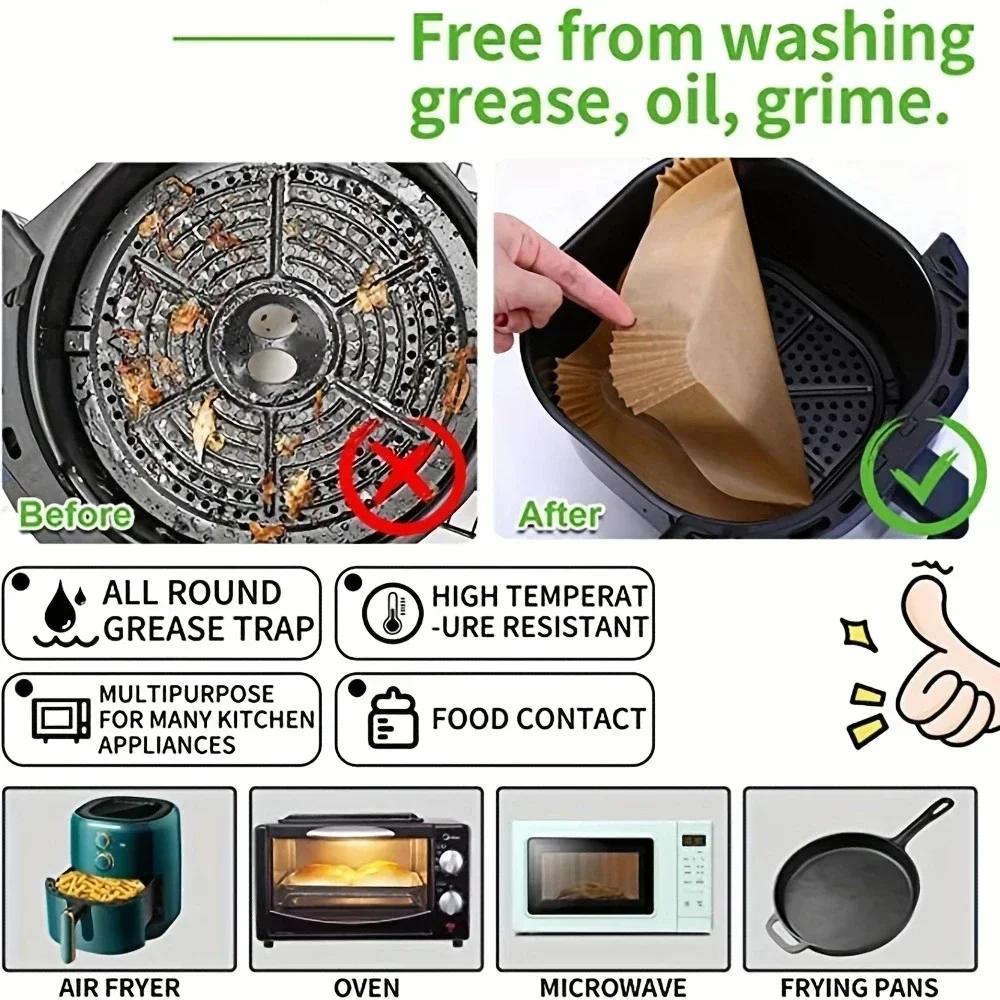 Special Paper for Air Fryer Silicone Oil Paper Oil Absorbing Paper Special Paper Pad for Food Household Paper Plate Air Fryer