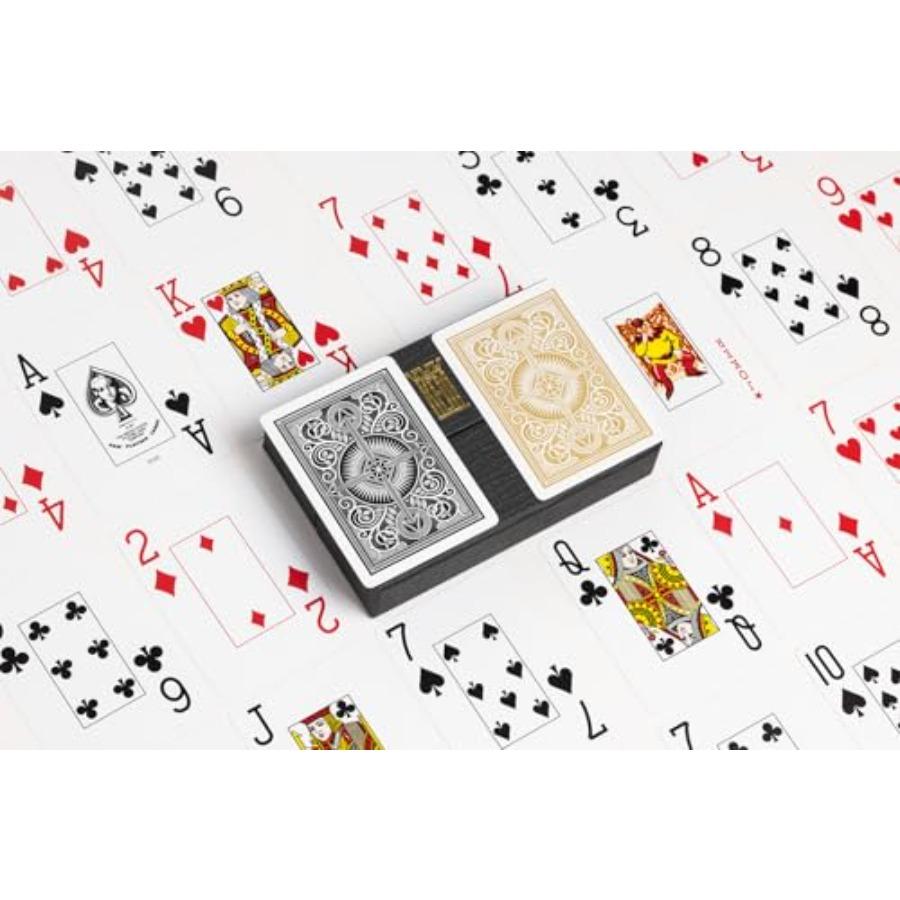 

Карты игральные пластиковые Arrow черные и золотые с крупным индексом, покерного размера, премиум-качества, казино-класса, 2 колоды для профессиональной игры, хай-энд United States