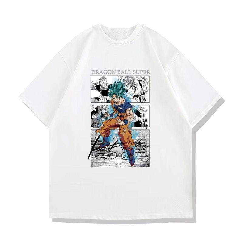 

Dragon Ball Super Saiyan Goku Anime Men Women Summer T-shirt Harajuku Retro Short Sleeve Oversized Loose Casual Comfort Y2k Top S