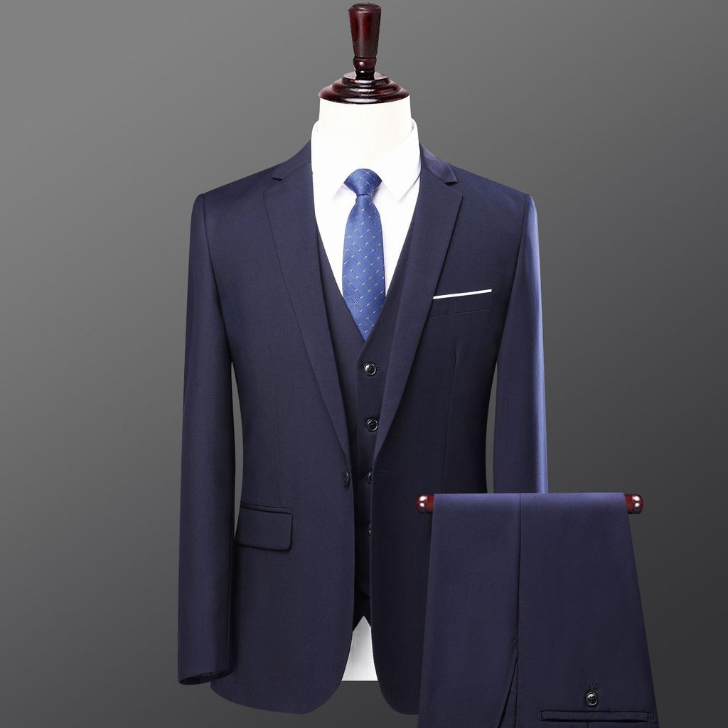 Abiti Neri da Uomo per Affari, Abiti Formali Professionali di Alta Gamma da Uomo, Tute Blu Navy, Giacche