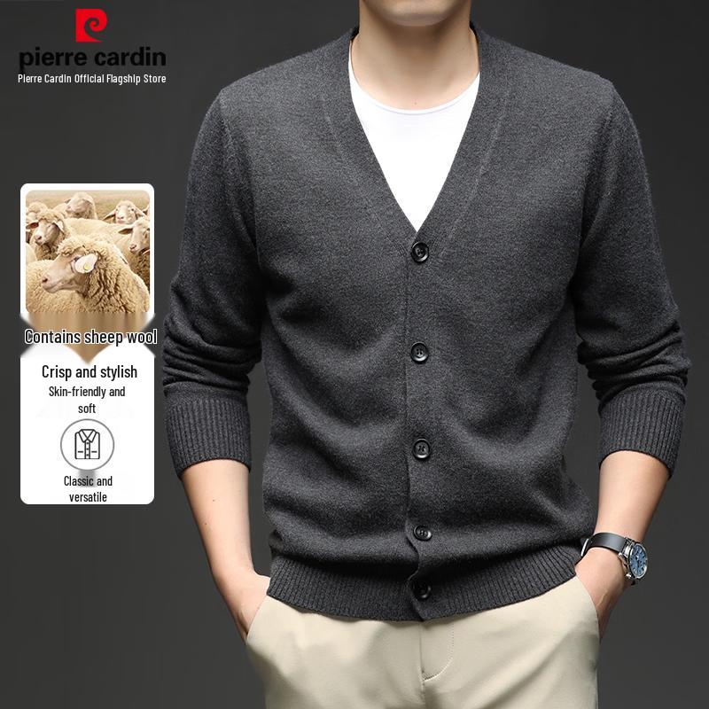 Pierre Cardin Men's Merino Wool Blend Knitted Cardigan