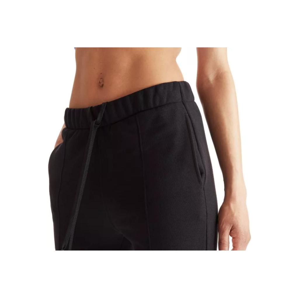 On Ang Pao Club Einfarbige bequeme vielseitige Freizeithose mit Bündchen für Damen Schwarz 1WE10050553