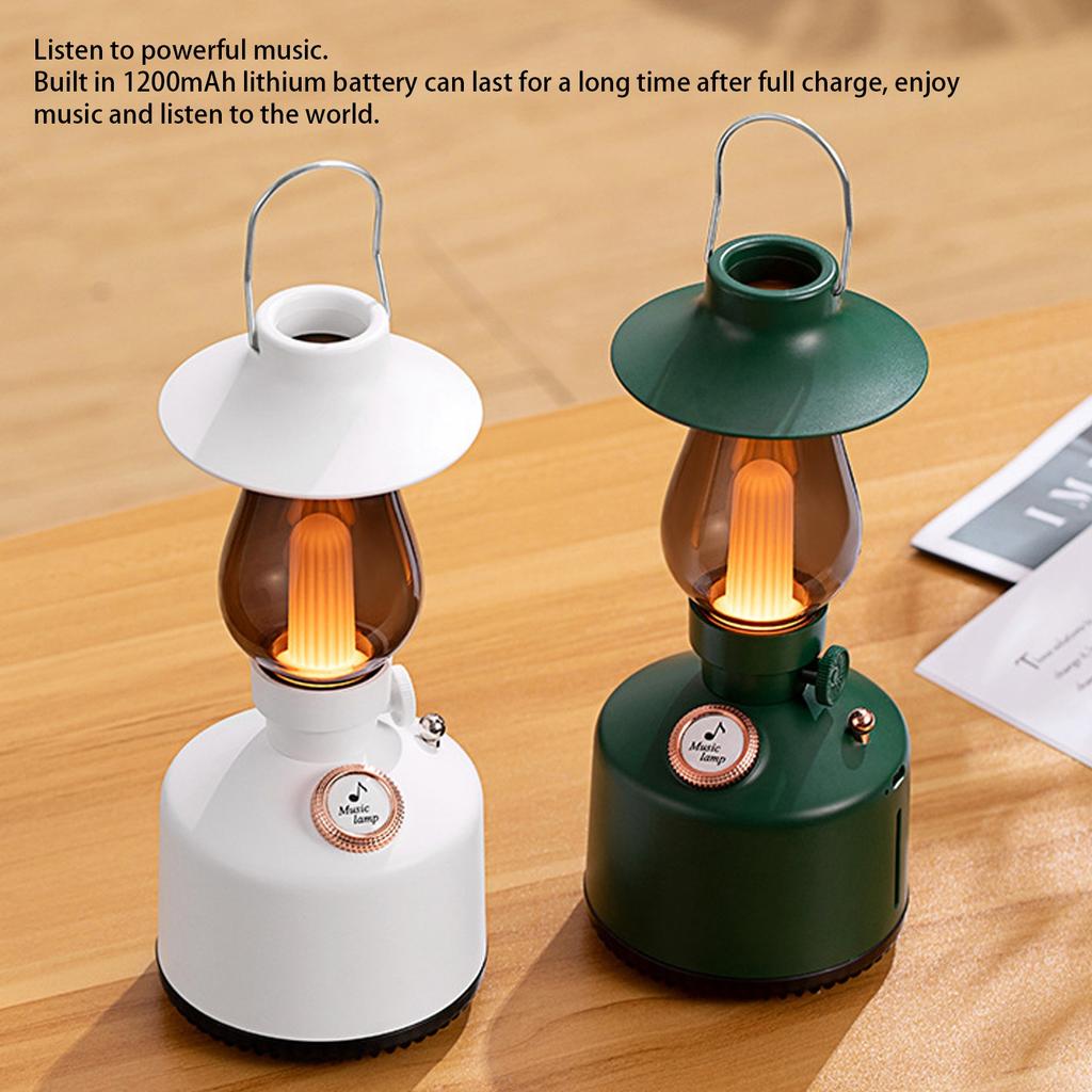 Hanging Hand Lantern Music with 1200MAH Battery Retro Camping Lights for Garden Outdoor