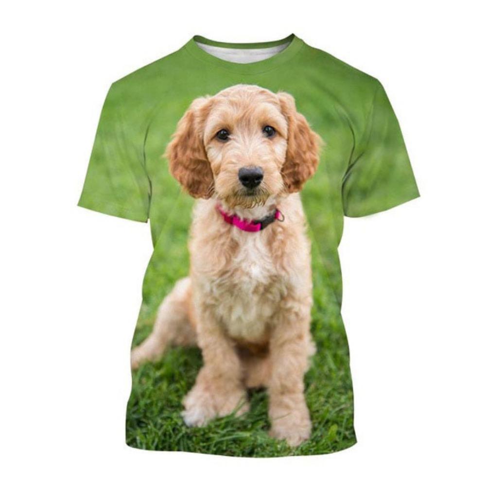 Kawaii Poodle Dog 3D Print Animal T-shirts Men Woman Fashion Streetwear Short Sleeve T Shirt Harajuku Tops Tees Kids Clothing