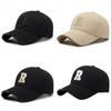 Embroidered R Letter Baseball Cap Adjustable Sun Protection Outdoor Hat Sports