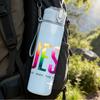 1PC Jesus Color Letter Logo Print 750ml Color Plastic Sports Water Bottle Leakproof Flip Straw Lid Suitable for Sports Office Home Use